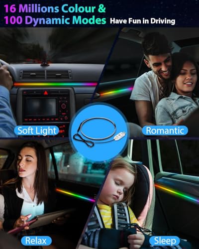 Acrylic LED Lights for Car (Car Ambient Lighting Kit (1 in 1))