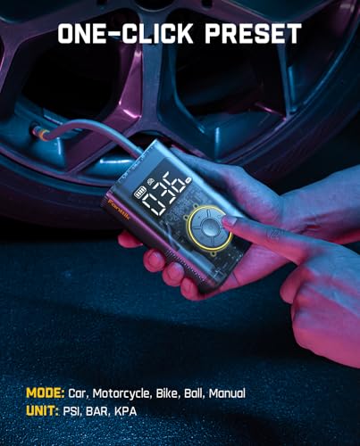 X9 Pro Portable 1Min Fast Tire Inflator for Compact Car (Mechanical Gray)