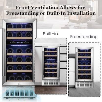 Wine Fridge Dual Zone (Silver)