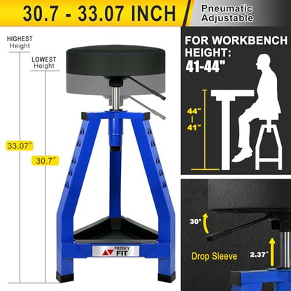Adjustable Tall Shop Stool (Blue/30.7-33.07 Inch)