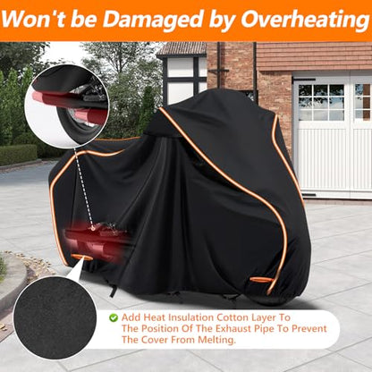 420D Cotton Lining Waterproof Motorcycle Cover for Harley Davidson Cruiser (Black / for Cruiser Models)