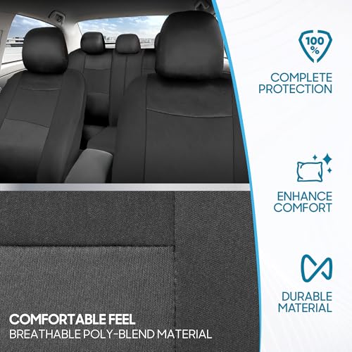 PolyPro Car Seat Covers Full Set in Solid Charcoal (Solid Gray)