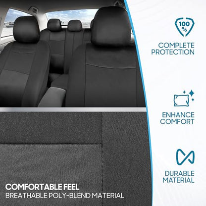 PolyPro Car Seat Covers Full Set in Solid Charcoal (Solid Gray)