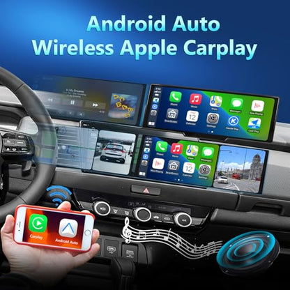 Portable Carplay Screen for Car (10.26" Carplay with 4K DVR & 1080p Rear Cam (64G))