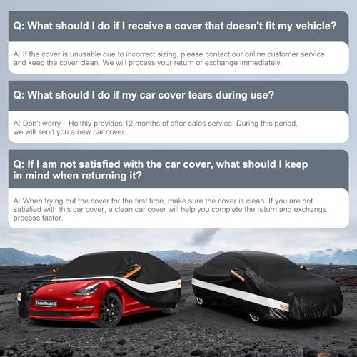 10 Layers Car Cover with Charger Port Custom Fit for Tesla Model 3 (Black Gray / Custom Fit for Tesla Model 3)