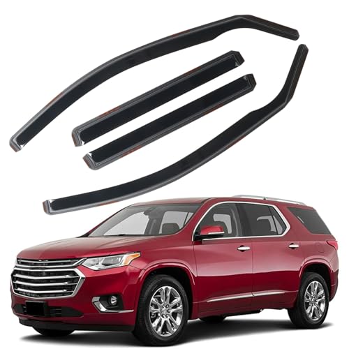 in Channel Rain Guards for Chevrolet Chevy Traverse 2018 2019 2020 2021 2022 2023 (Fit for 2018-2023 Traverse)