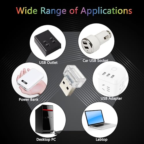 2 Pcs USB LED Car Interior Atmosphere Lamp (Multi)