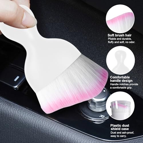 2 PCS Car Detailing Brush (White/White/Pink / 2 PCS)