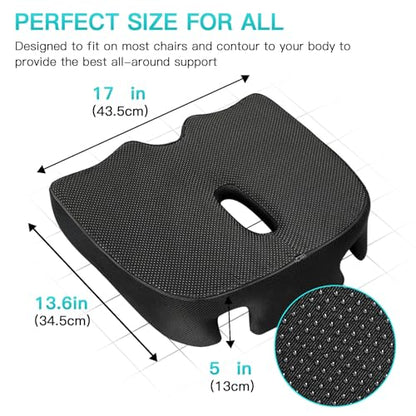 Standard Memory Seat Cushion (Black / 17 x 13 x 5 inches)