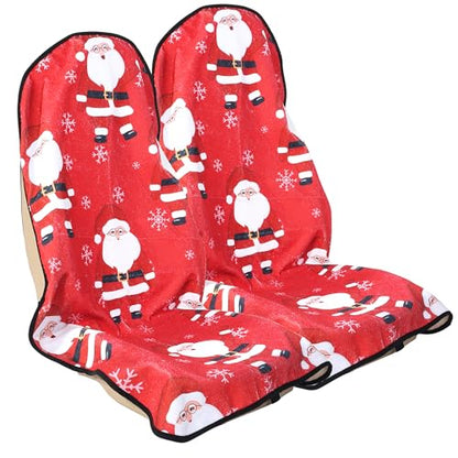 Car Seat Cover Protector Front Seats (2Pcs Front Seat Towel / Santa Claus)