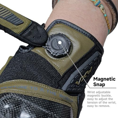 High Protection Motorcycle Gloves for Men (X-Large / Green)