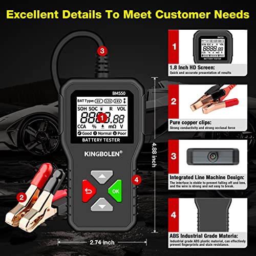 BM550 6V 12V 24V Car Battery Tester (BM550 battery tester)