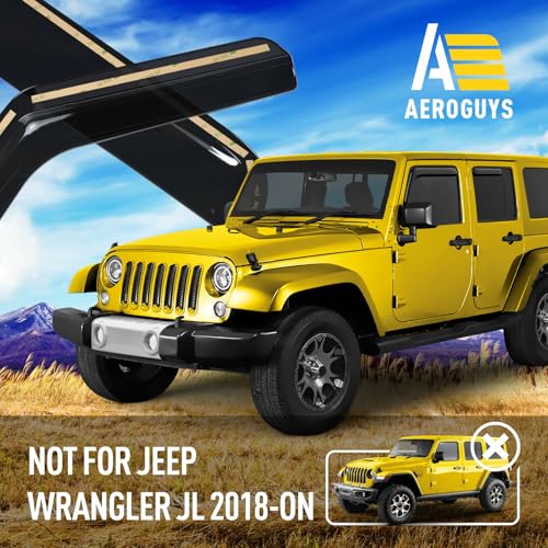 Extra Durable Window Deflectors in (For Jeep Wrangler JK 07-18)