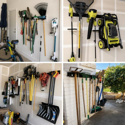 Garage Tool Organizer Wall Mount 49.5 inches with 10 Adjustable Heavy (49.5" | 3 Panels + 10 Hooks)