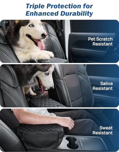 Center Console Cover for SUV Sedan (Black / 12.6" x 7.8" x 2.16")
