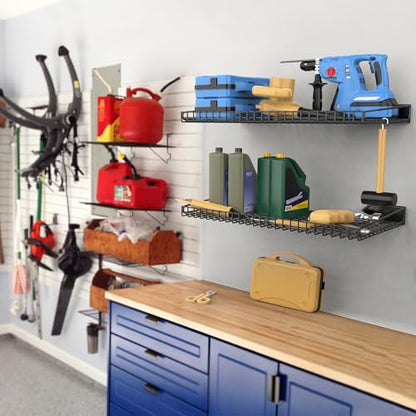 2 Pack Garage Wall Shelf (Black)