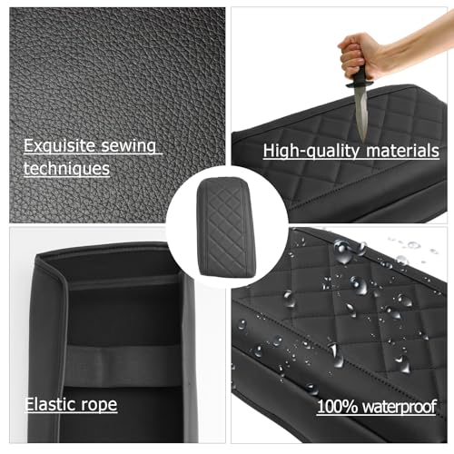Center Console Cover Compatible with Chevy Equinox Accessories 2025 2026 2027 Equinox Armrest Cover Center Console Pad 2027 Equinox LT (2025-2027 Equinox Thick Black B)
