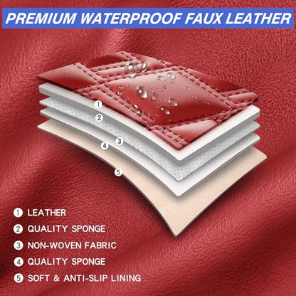 Car Seat Covers Full Set (Wine-Red / Full Set)