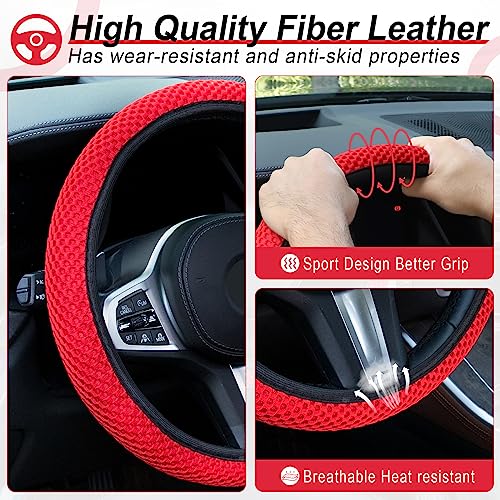 Elastic Stretch Steering Wheel Cover (Red)