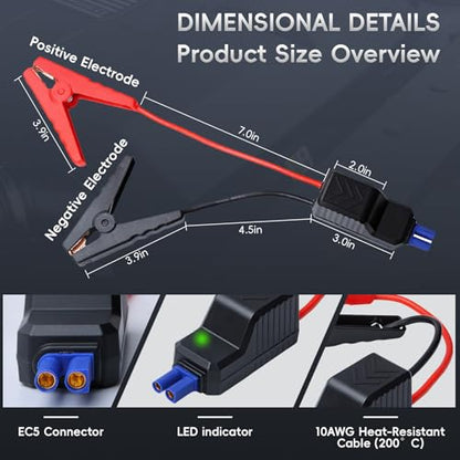 10AWG EC5 Smart Jump Starter Clamps (Indicator & Beep)