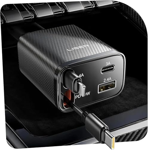 Retractable Car Charger (Carbon Grey / 31.5 Inch)