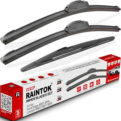 3 Pack Windshield Wiper Blades Replacement for Ford Edge 2007 (26"-20"-14")
