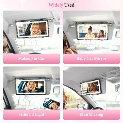 2PCS Car Sun Visor Vanity Mirror (Black / 2PCS)