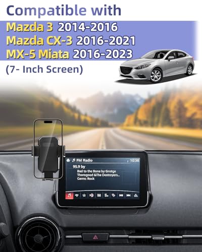 Car Phone Mount for Mazda CX (MX-5 Miata 2016-2023 /CX-3 2016-2021/3 2014-2016 / Auto Lock)
