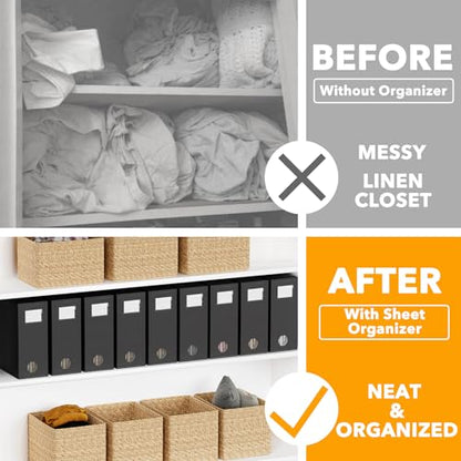 9 Pack Bed Sheet Organizers and Storage (9 pcs / Black)