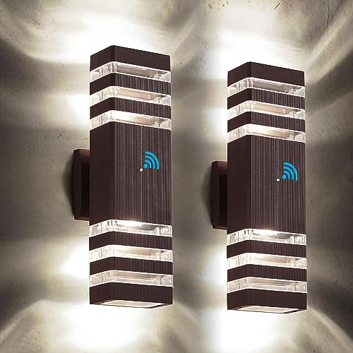 2 Pack Outdoor Light Fixtures (Brown / 3 Layer - 15 Inch)