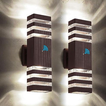 2 Pack Outdoor Light Fixtures (Brown / 3 Layer - 15 Inch)