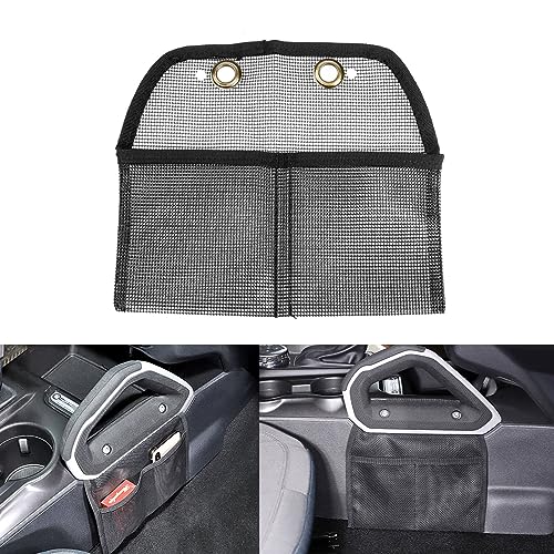 Car Interior Center Console Side Passenger Seat Gap Pocket Organizer Grab Handle Mesh Storage Bag Accessories