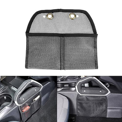 Car Interior Center Console Side Passenger Seat Gap Pocket Organizer Grab Handle Mesh Storage Bag Accessories