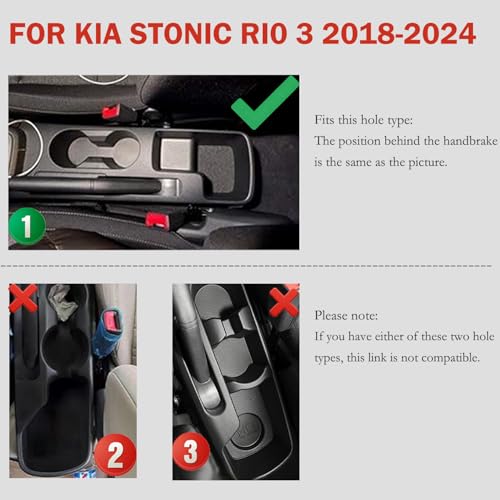 for KIA Stonic Rio 3 2018 (NO USB Ports / Black Thread)