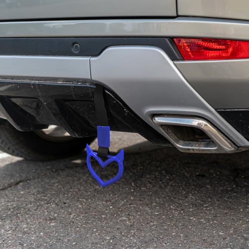 2 Pcs Devil Heart Shaped Car Handle Strap (Blue)
