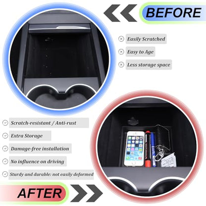 Console Organizer Compatible with Tesla Model 3 Highland 2024 (Console Organizer_C_TPE)