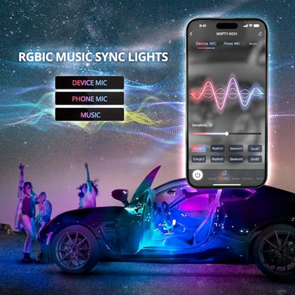 Aura DreamColor Double Glow Interior Truck Lights with App & Remote (6PCS Double Row)