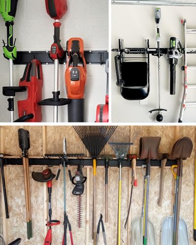 Garage Tool Organizer Wall Mount (48" 3 Panels & 8 Hooks)