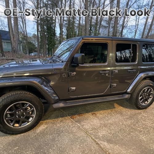 7" Running Boards Compatible with Jeep Wrangler JL 4 Door 2018 (Matte Black / 18-26 Wrangler JL 4 Doors)