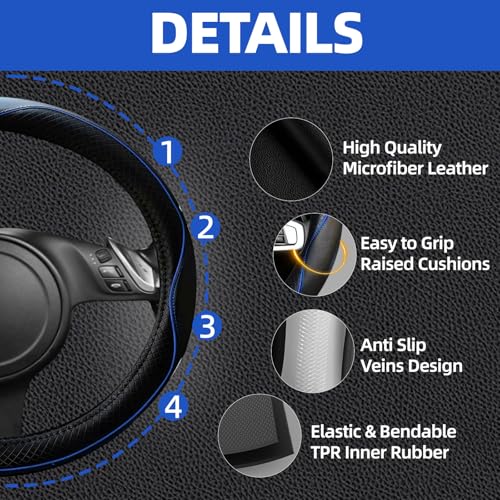 10 Pcs Car Floor Mats Full Set Car Accessories (Car Floor Mats Set / Blue Line)