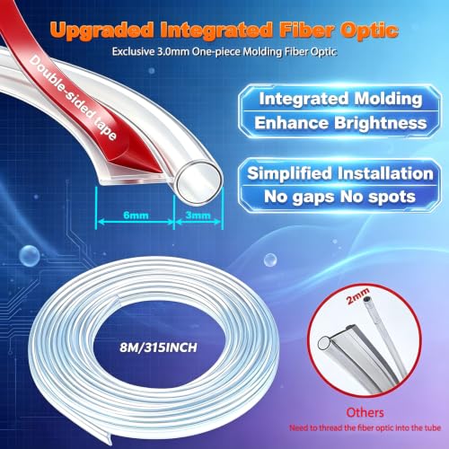 Car Interior LED Lights (6 LED/315 Inches Fiber Optic)