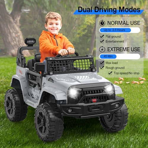 12V Kids Electric Ride On Truck Car w (Grey)