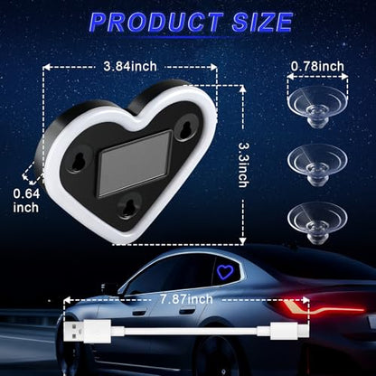 Heart Shaped Solar Powered Car LED Interior Ambient Light (Blue / 1PCS)