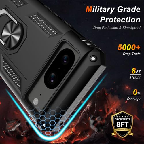 for Google Pixel 8A Case with Screen Protector (Black / Google Pixel 8A)