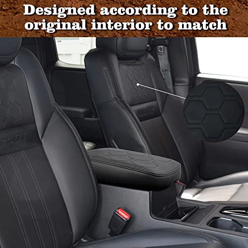 Armrest Cover for Nissan Frontier 2022 (7) 22+ |Frontier| V1 Black Stich, Regular)
