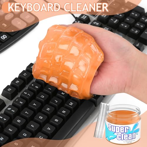 Car Cleaning Gel Car Cleaning Putty Car Putty Car Interior Cleaner Car Slime Car Detailing Kit Car Accessories Gifts for Men Women Stocking Stuffers Orange (Orange)