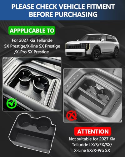 Cup Holder Insert for 2027 Kia Telluride Prestige Accessories (For kia telluride 2027 Premium)