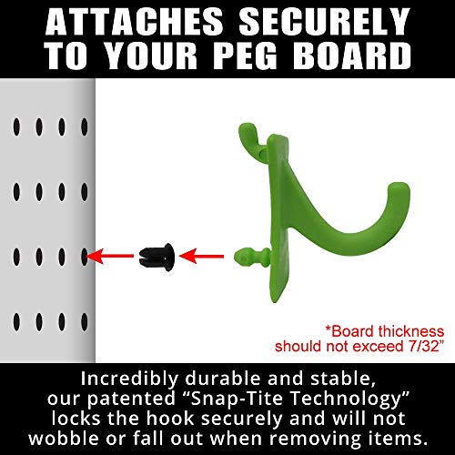 PegPro® J Hooks Kit for Standard “Wood Fiber” pegboard (J Hook - 24 Count / Kiwi)