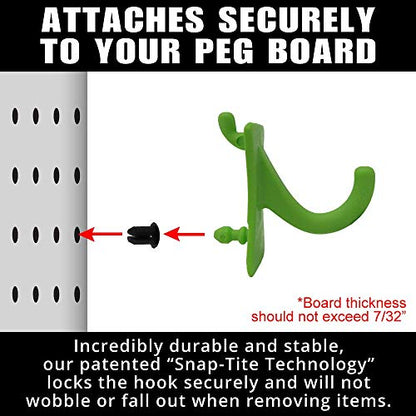 PegPro® J Hooks Kit for Standard “Wood Fiber” pegboard (J Hook - 24 Count / Kiwi)
