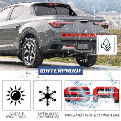 Tailgate Insert Letters Compatible for 2022 2023 2024 2025 Santa Cruz 4D Raised Tailgate Decal Letters (Black Edge Red Faced)